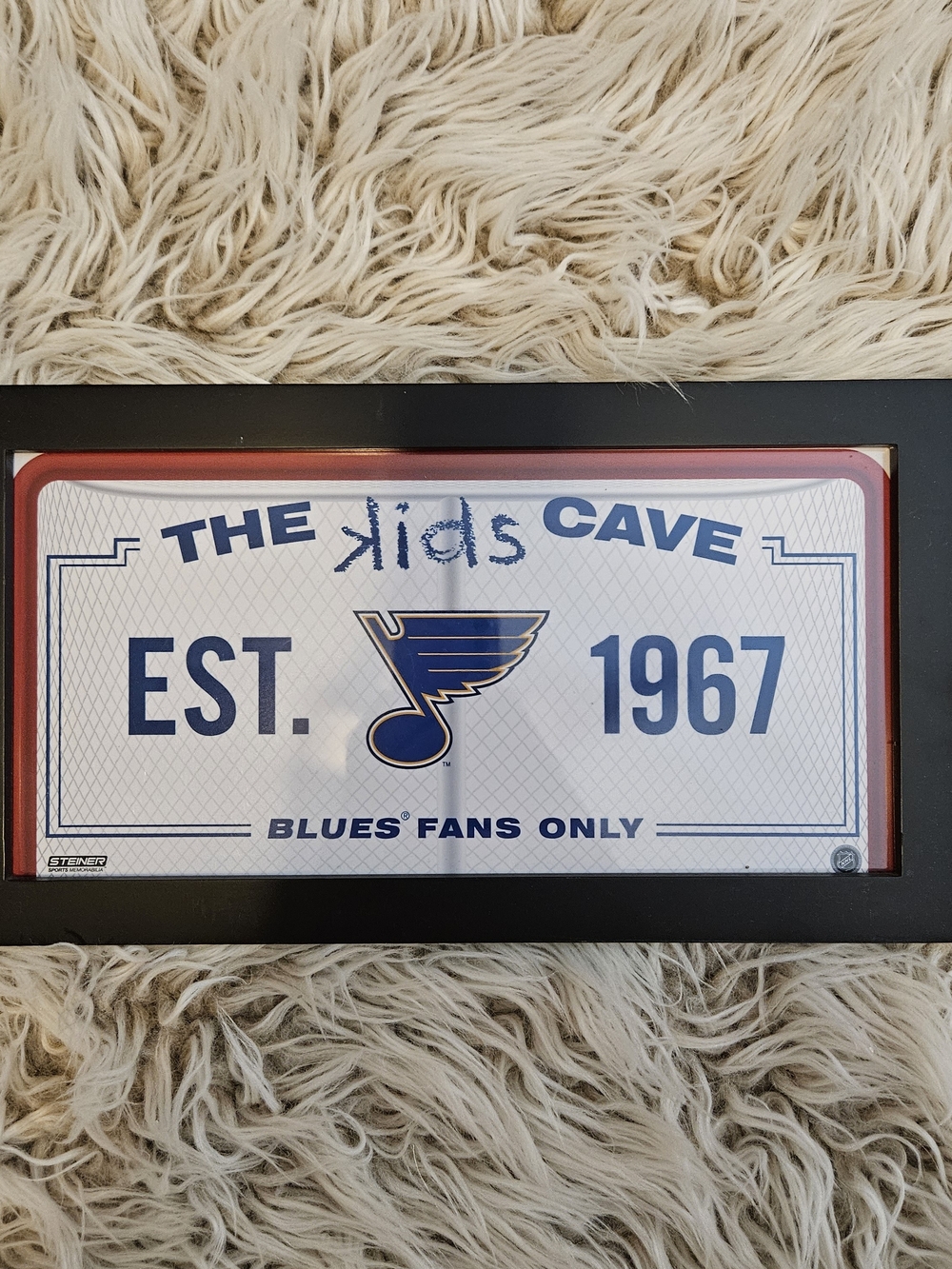 St. Louis Blues 'The Kids Cave' Framed Sign - Blue & White